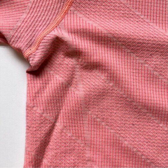 Lululemon Swiftly Tech Long Sleeve Crew Heathered Grapefruit Diagonal Stripe 10 - Picture 12 of 16